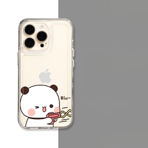 Bubu and Dudu Bear Phone Case, cute Panda Phone shell, yier Cartoon iPhone case Cover , iPhone 16 15 14 13 12 11 Pro Max 8 Plus X full model