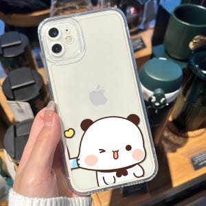 Bubu and Dudu Bear Phone Case, cute Panda Phone shell, yier Cartoon iPhone case Cover , iPhone 16 15 14 13 12 11 Pro Max 8 Plus X full model