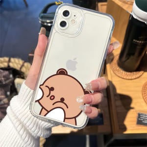 Bubu and Dudu Bear Phone Case, cute Panda Phone shell, yier Cartoon iPhone case Cover , iPhone 16 15 14 13 12 11 Pro Max 8 Plus X full model