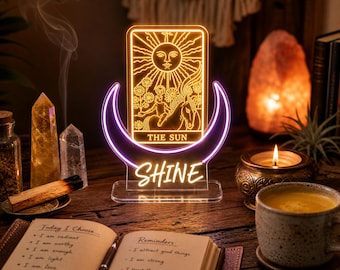 Custom Sun Tarot Neon Sign - USB Desk Light for Spiritual Home Decor