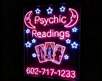 Letrero de neón con lecturas psíquicas personalizadas - Decoración espiritual personalizada para tiendas