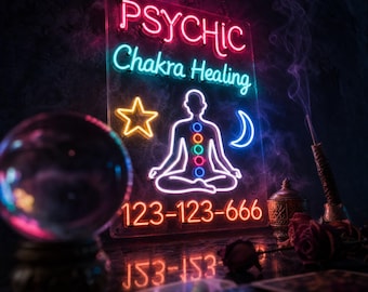 Custom Chakra Neon Sign - Meditation Room Wall Decor for Yoga Studio