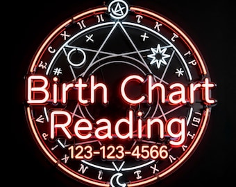 Letrero de neón personalizado para leer la carta natal - Letrero LED para tienda de astrología - Mystic Store Decor