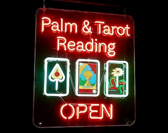 Letrero de neón para lectura de tarot de palma: decoración personalizada para tienda psíquica