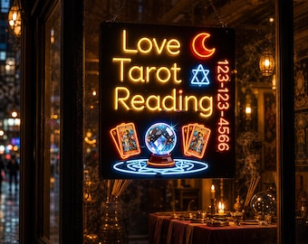 Custom Love Tarot Reading Neon Sign - Storefront Window Decor for Psychic Shop