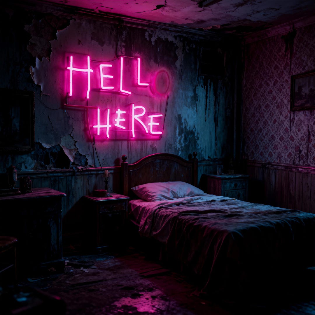 Hello There Neon Sign - Hell Here LED Wall Art - O,T Flickering Light ...