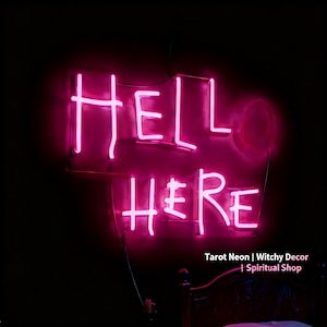 Letrero de neón "Hola" - Arte de pared LED "Hell Here" - Luz parpadeante O,T
