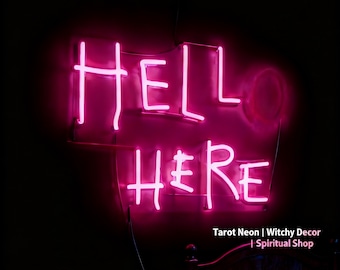 Letrero de neón "Hola" - Arte de pared LED "Hell Here" - Luz parpadeante O,T