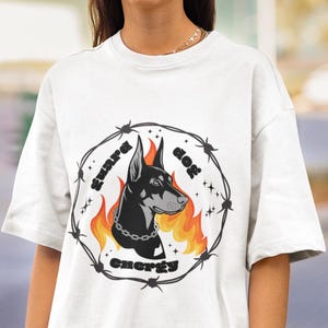 Doberman Dog Lover Apparel, Unisex Boxy Tee with Doberman Design, Doberman Dog Shirt, Dog Mom Gifts, Dog Dad Gifts, Gift for Dog Lovers