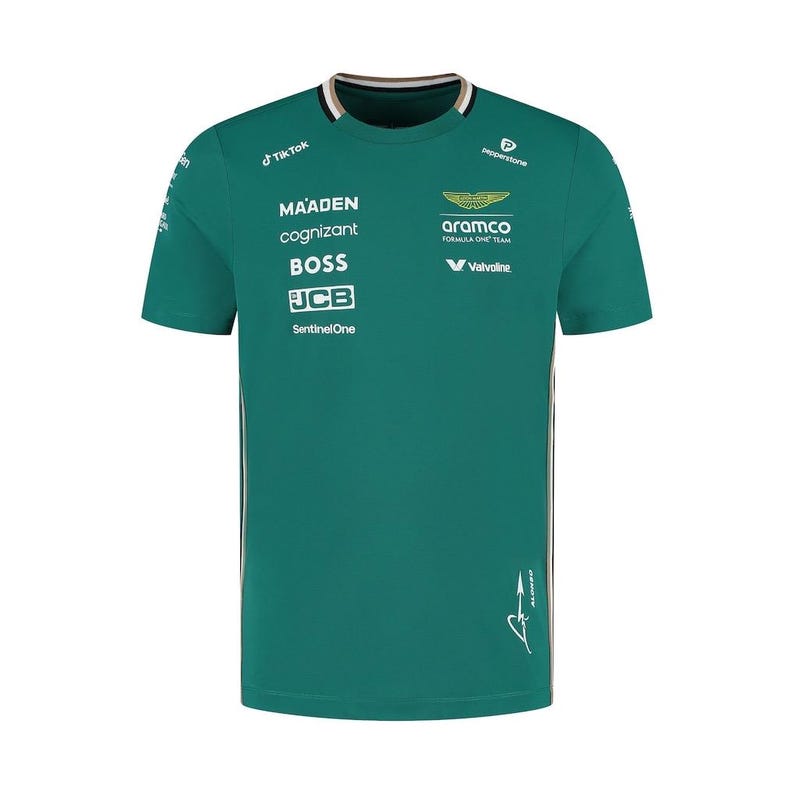 Camiseta Aston Martin F1 Lance Stroll Para Niño - Manga Corta, Corte Recto, Perfecta Para Pequeños Fans Del Automovilismo