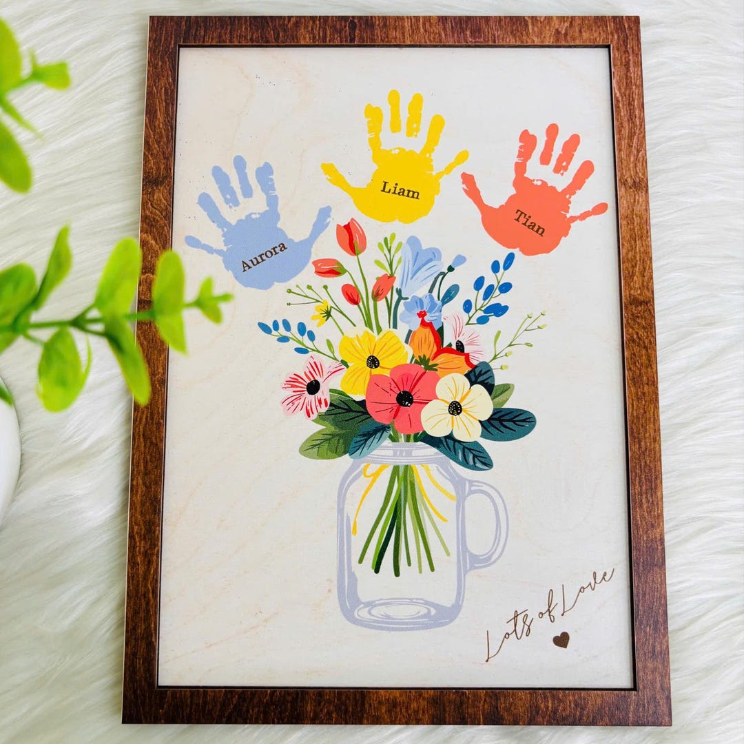 Personalized Kids Handprint Art, Family Handprint Keepsake, Custom ...