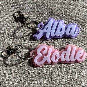 Personalized Acrylic Keychain, Acrylic Name Tag, Backpack Name Tag, Diaper Bag, Custom Name Keychains, Lunchbox Name Tag, Retro Name
