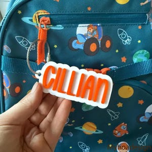 Personalized Acrylic Keychain, Acrylic Name Tag, Backpack Name Tag, Diaper Bag, Custom Name Keychains, Lunchbox Name Tag, Retro Name