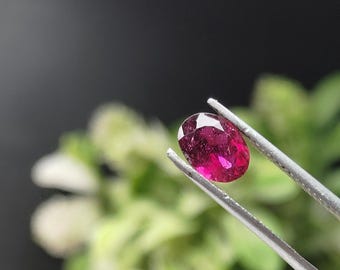 1.14 Ct. Natural Tourmaline, Pink Tourmaline oval Cut Gemstone, Natural Loose Tourmaline, Vibrant Raspberry Pink | Jewelry Making Stone