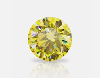 2.00 CT Round Shape Yellow Diamond Moissanite  Certified  For Jewelry Making