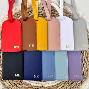 Personalized Leather Luggage Tags, Custom Name Luggage Tags, Bridesmaid Gifts, Bridal Shower Gifts, Luggage Tags, Luggage ID Tags, Name Tags