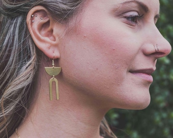 Geometric dangly earrings