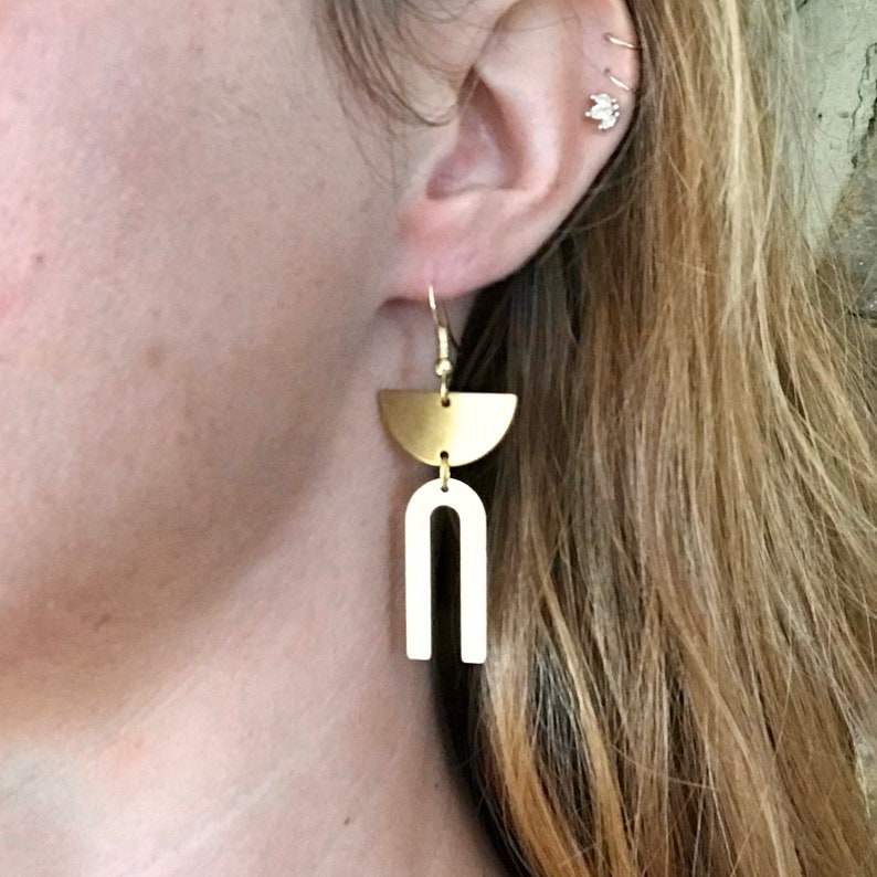 Geometric dangly earrings image 3