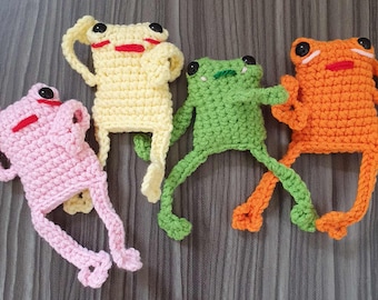 Crochet Frog Plushie: Pocket-Sized Emotional Support Amigurumi Pal + Free Gift Bag