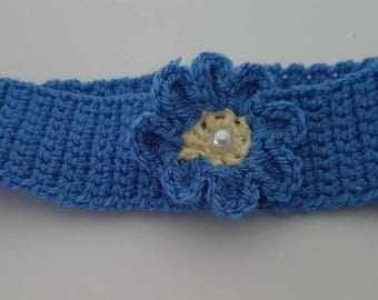 Crochet Flower Baby Headband: Handmade Colourful Hair Accessory 3-6 Months, 14 in + Free Gift Bag
