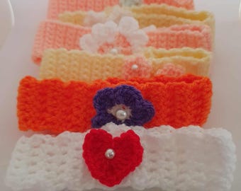 Handmade Newborn Crochet Headband with Flower – Baby Girl Floral Headband, Soft Baby Accessory, Photo Prop