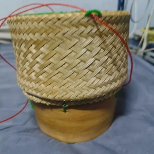Medium Bamboo Sticky Rice Basket – 5 Inch – Handmade Thai Food Container
