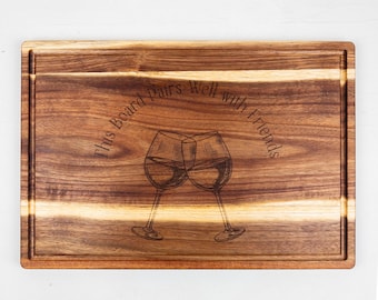Custom Engraved Acacia Cutting Board with Juice Groove (38x26)