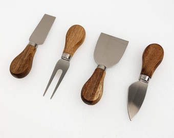 Acacia Wood Cheese Knives – Chisel, Fork, Parmesan, Thin | LUNA