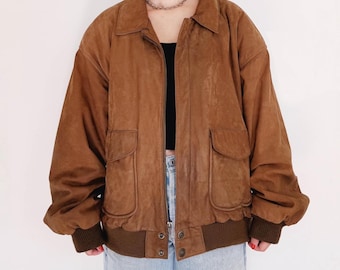 Vintage Women’s Brown Suede Bomber Jacket – Genuine Suede Leather Jacket | Classic Brown Suede Jacket | A2 Aviator Suede Jacket Gift For Her