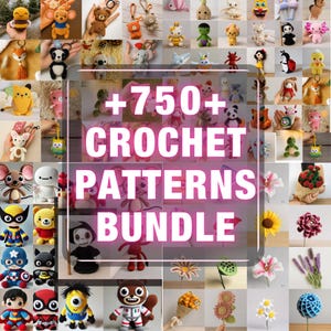 750+ Amigurumi Crochet Pattern Bundle with Keychains, Flowers, Cartoon Characters, Animals, Plushies, Toys PDF | Instant Digital Download