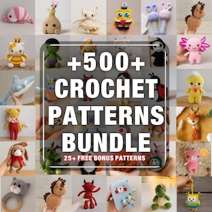 500+ Amigurumi Crochet Pattern Bundle PDF | Easy DIY Animal Doll Patterns for Beginners | Cute Keychain & Plush Toy Designs