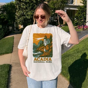Acadia National Park T-Shirt, Maine Tee, Vintage Coastal Mountains Shirt, Retro Cadillac Mountain Graphic Tee, National Park Apparel