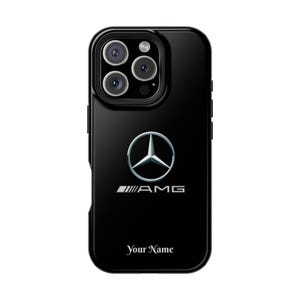 Custom Mercedes AMG iPhone Case – Personalized Car Phone Cover, Luxury Black AMG Gift for Him, Car Enthusiast iPhone Accessories