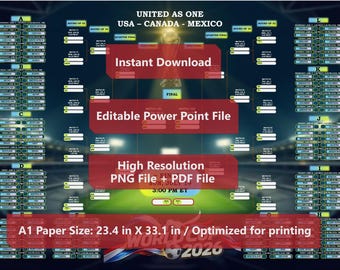 Digital 2026 Soccer Tournament Bracket – Printable & Digital Download