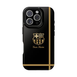 Custom FC Barcelona Phone Case: Black & Gold FCB Gift