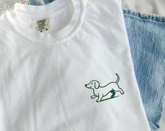 Dackel Shirt, Komfort Farben Tshirt, süßes Daschund Geschenk, Weiner Hund Tee, Doxie Shirt, Ween Shirt, Dackel Papa, Hundeliebhaber Geschenk