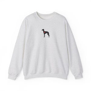 GREYHOUND SWEATSHIRT, kleines Windhund-Silhouette-Shirt, Herz Whippet Sweatshirt, Windhund-Besitzer Geschenk, italienisches Windspiel, Hundeliebhaber Bild 8