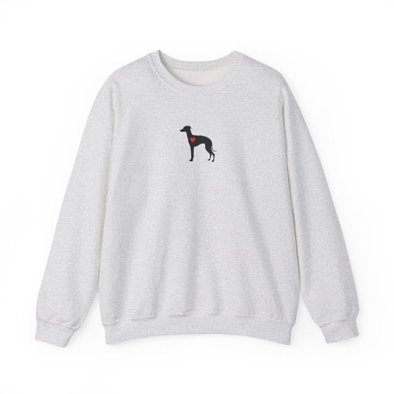 GREYHOUND SWEATSHIRT, kleines Windhund-Silhouette-Shirt, Herz Whippet Sweatshirt, Windhund-Besitzer Geschenk, italienisches Windspiel, Hundeliebhaber Bild 8