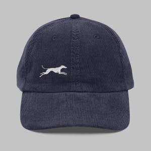 Greyhound Hat, Greyhound Gift, Whippet Dog Dad Hat, Embroidered Vintage Corduroy Cap, Dog Lover Gift, Dog Themed Gifts, Dog Owner Hats