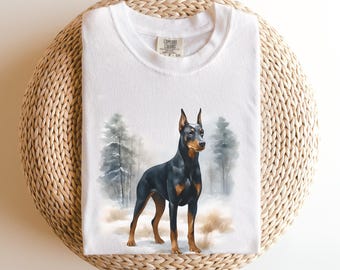 DOBERMAN SHIRT, Dobie Tshirt, Geschenke für Hundeliebhaber, 90er Jahre Vintage Style Comfort Farben Hund T-Shirt, Dobermann Dog Mom Tshirt, Dobermann Shirts