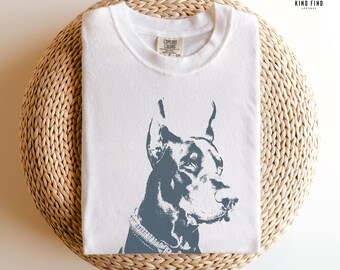 DOBERMAN SHIRT, Gift For Doberman Owner, Large Dog Graphic Tee, Dobie Dog Face Shirt, Dog Lover Gift, Doberman Comfort Colors Tshirt