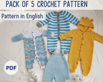 Haakpatroon babyromper | Pasgeboren tot 12 maanden (pdf-download)