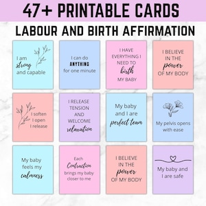 Empowering Birth Affirmations for Expecting Moms - Printable Cards for a Positive Labor Journey!