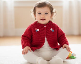 Crochet Baby Cardigan Pattern (6-18 Months) | Beginner Sweater (PDF Pattern)