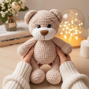 Teddy Bear Crochet Pattern PDF tutorial | Amigurumi Bear plush | Instant Download