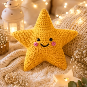 Crochet Star Pillow Pattern, Amigurumi Plush Toy (PDF Pattern)