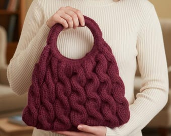 Crochet Shoulder Bag Pattern | Beginner Friendly, Big Yarn Tote (Instant Download PDF)