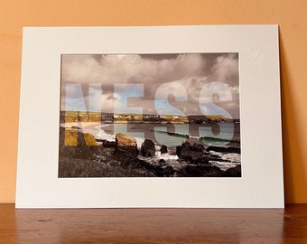 A4 'NESS' Text Print - Port of Ness