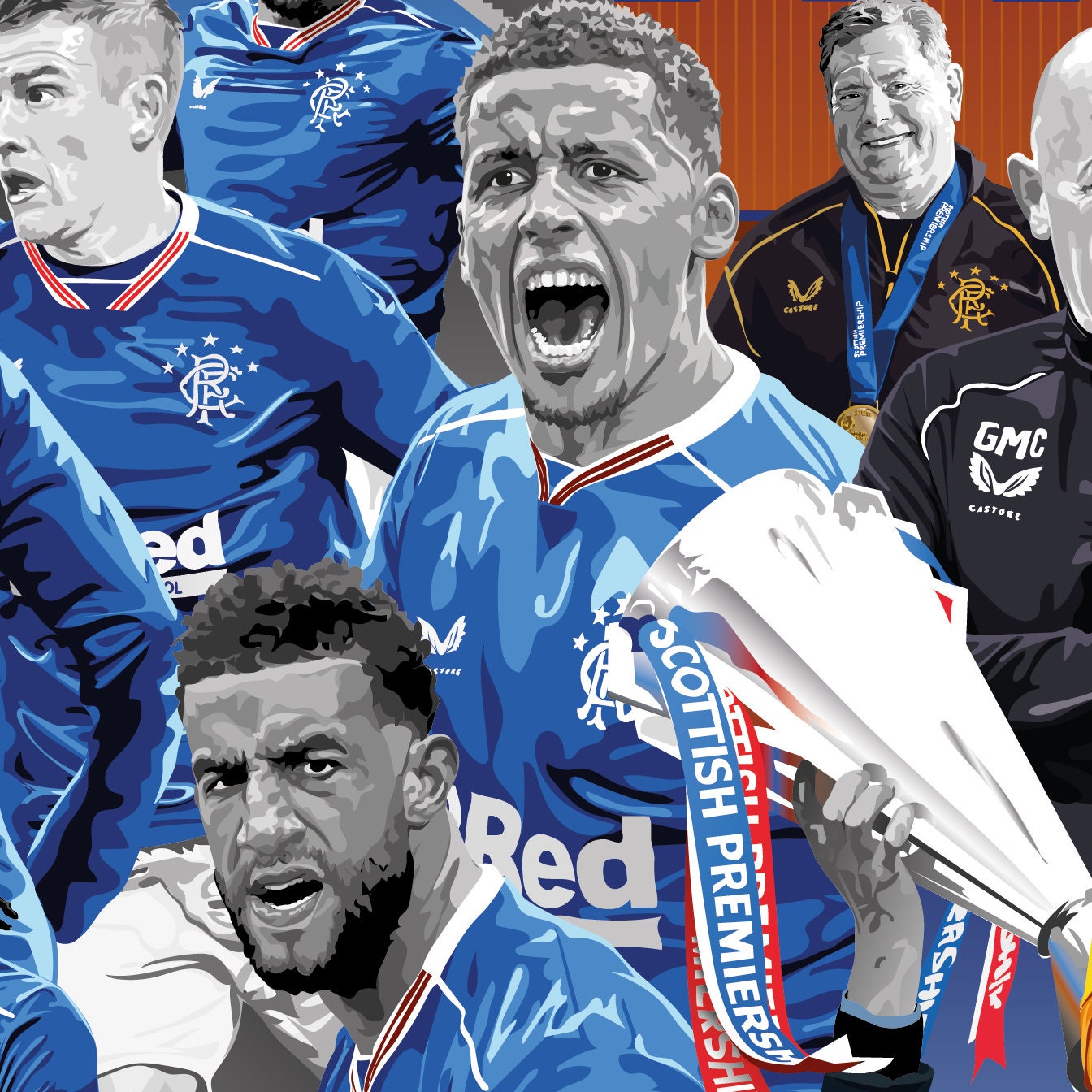 GLASGOW RANGERS FC 55th Title A3 Print - Etsy