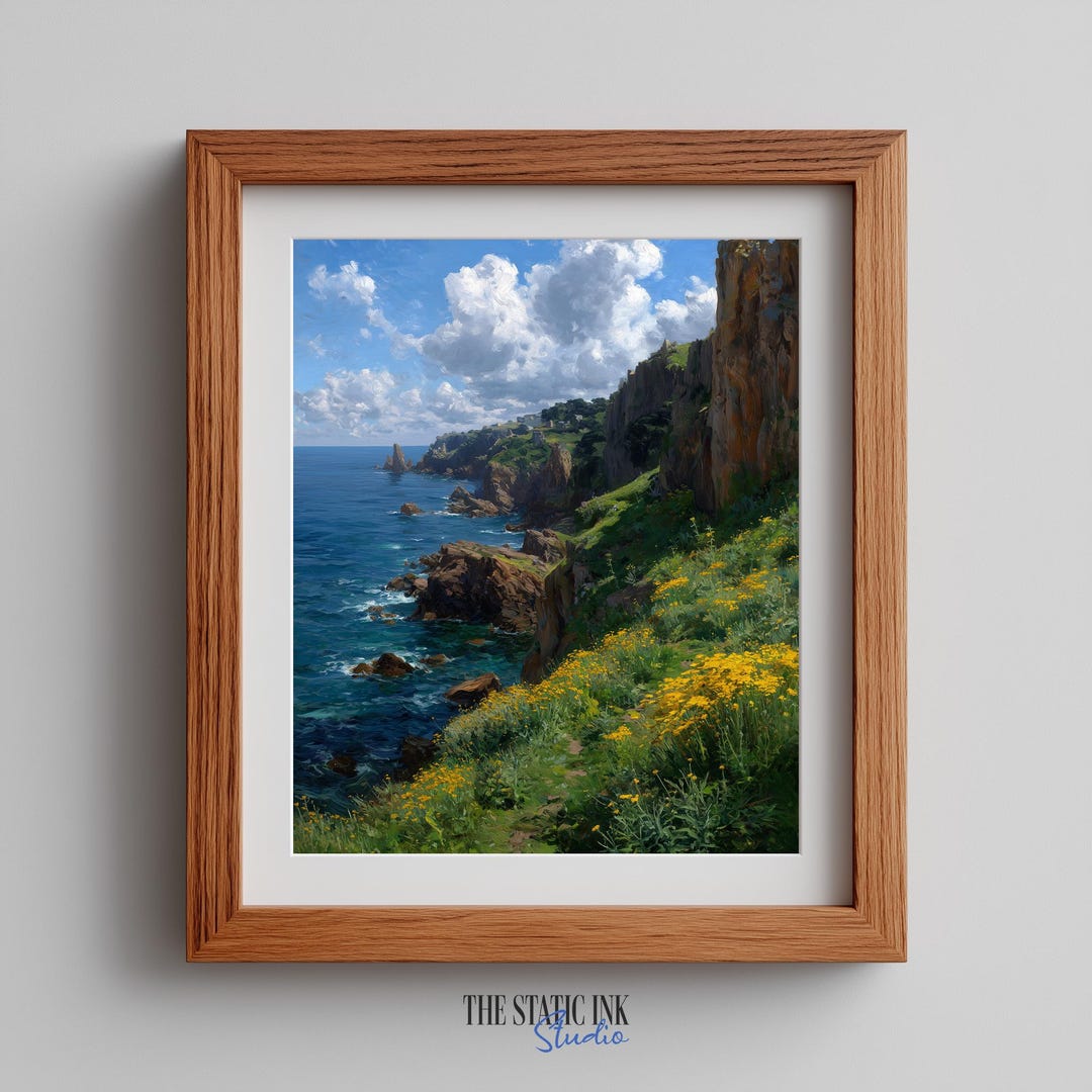 Distle Rustikale Küstenlandschaft - Printable Distle Cliffs & Blue Sea ...